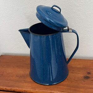 Blue Enamel Coffee Pot Vintage